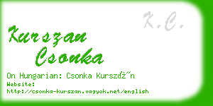 kurszan csonka business card